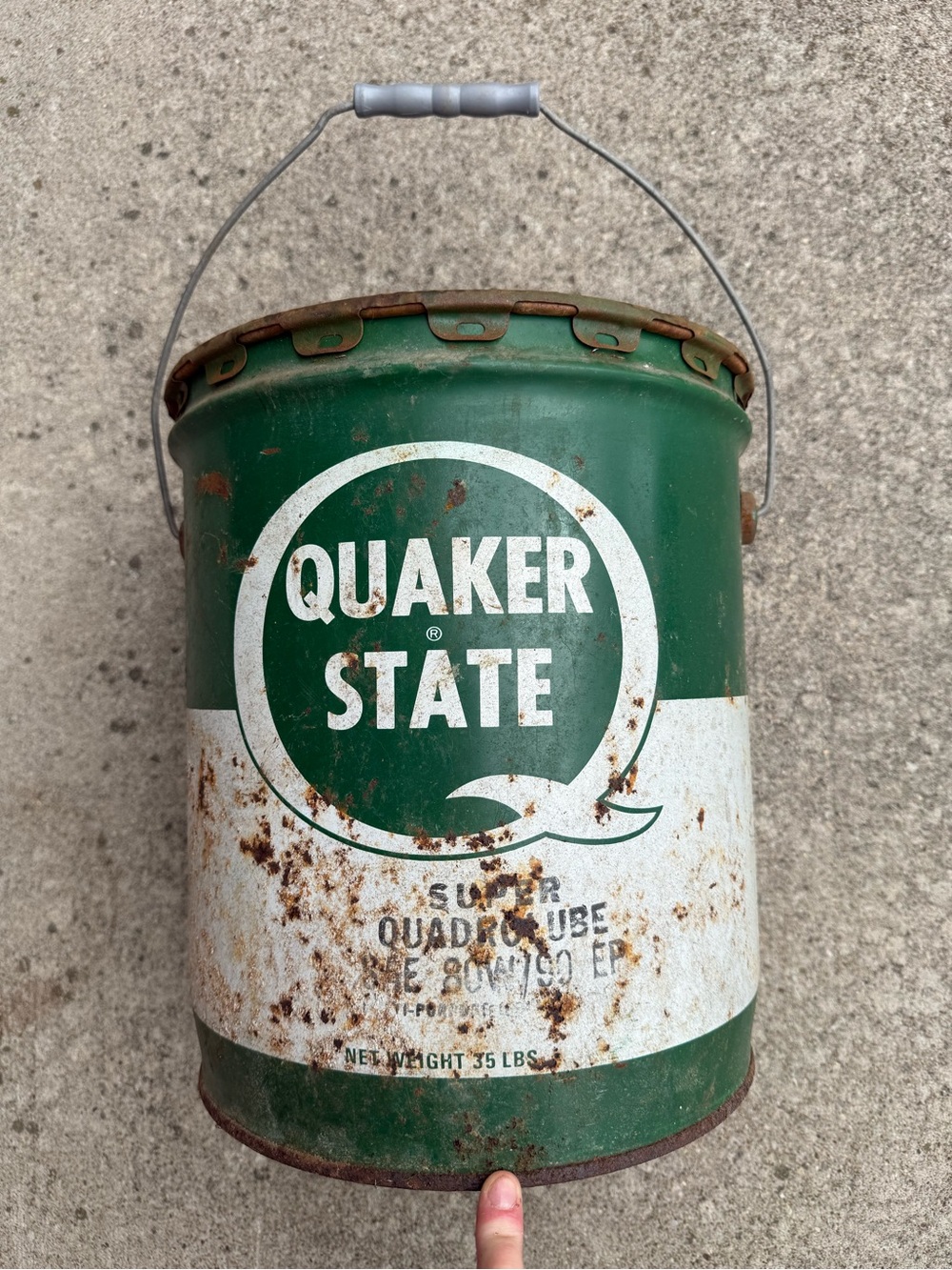 Green Metal Oil Pail